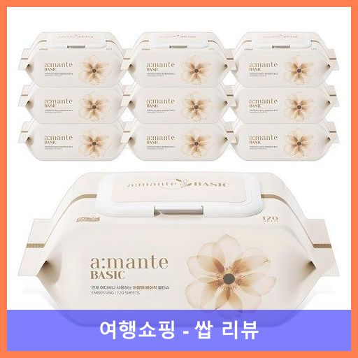 아망떼 베이직 엠보싱 물티슈 캡형, 40g, 120개입, 10개